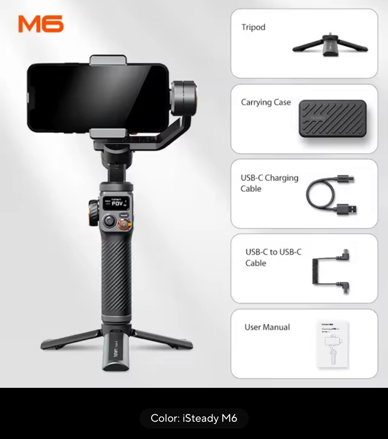 Hohem iSteady M7 3-Axis Gimbal Stabilizer w/ Light & Face Tracking Phone
