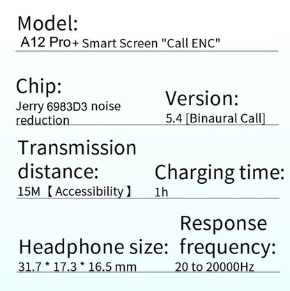 Wireless Earbuds w/ Touch LCD, EQ Control, Super Bass & Surround Sound