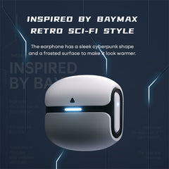 Bluetooth Headset, Baymax-Inspired Design, In-ear binaural stereo, noise cancelling, 45ms Ultra-Low Latency, Upgraded Stereo Sound, Game & Music Modes, 30 Hours Long Battery Life, Cool Light Control