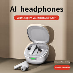 AI Smart Translator Earbuds Wireless In-Ear, Two-Way Audio, Real-time binaural translation, AI-Powered Functions, Record write translate listen and speak using intelligent AI technology, Long Battery Life and Portable Charging Case