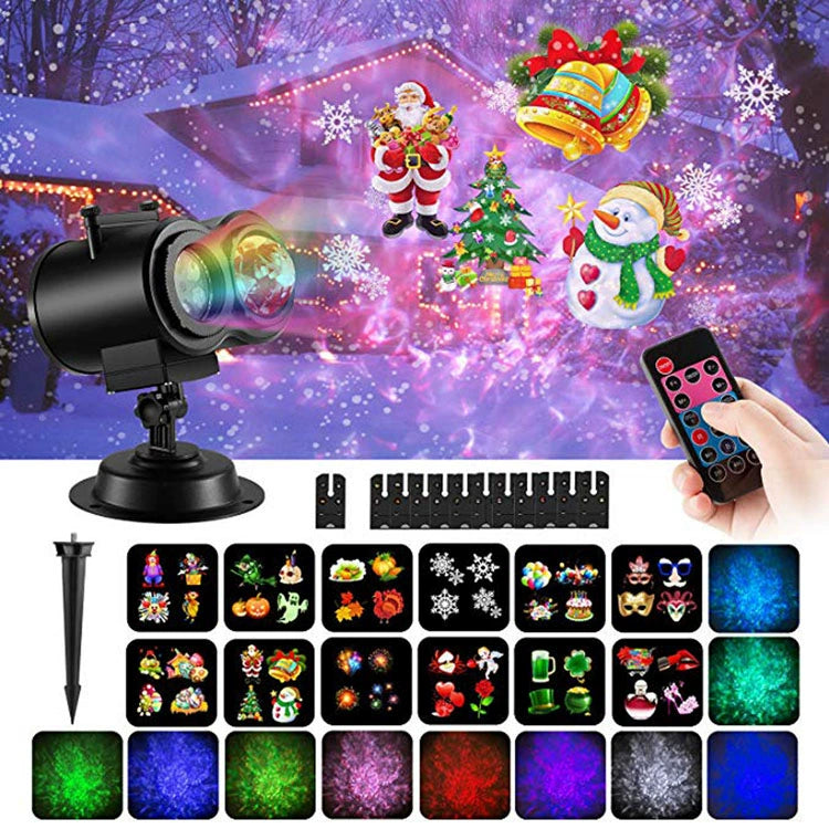 Christmas Snowflake Projector Light, Replaceable Film Patterns with High Brightness, Dual Usage (Indoor and outdoor)