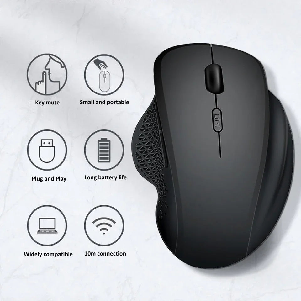 Bluetooth Wireless Gaming Mouse - Ergonomic Rechargeable 6-Button USB Mouse for PC and Laptop - ZeeTec Store