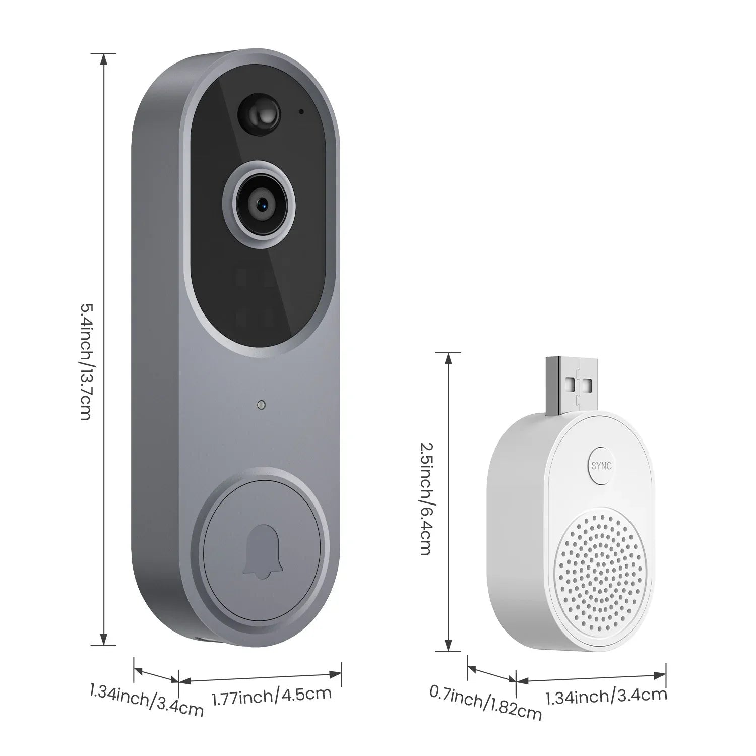 Smart Video Doorbell – Wireless Intercom with 2MP Camera, 1080P HD, Night Vision, Battery, Two-Way Audio, Motion Detection, App Display – Live View & Video Playback - ZeeTec Store