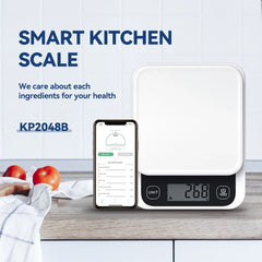 Smart Food Calorie Scale LCD Digital Display with Nutrition App, Accurate Ingredient Measurement, Smart App Sync, High-Precision Sensor, Super slim and compact design
