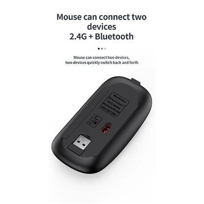 Wireless Keyboard Mouse Slim Rechargeable Multi-Device for Laptop Computer