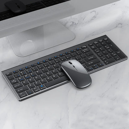 Wireless Keyboard Mouse Slim Rechargeable Multi-Device for Laptop Computer