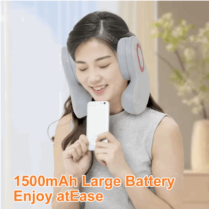 Battery Powered Neck Shoulder Massager, Noise Reduction, Heating & Vibration, Red Light Therapy, Bluetooth Connectivity - Allows wireless control & Music via Bluetooth-enabled devices, Portable & Ergonomic