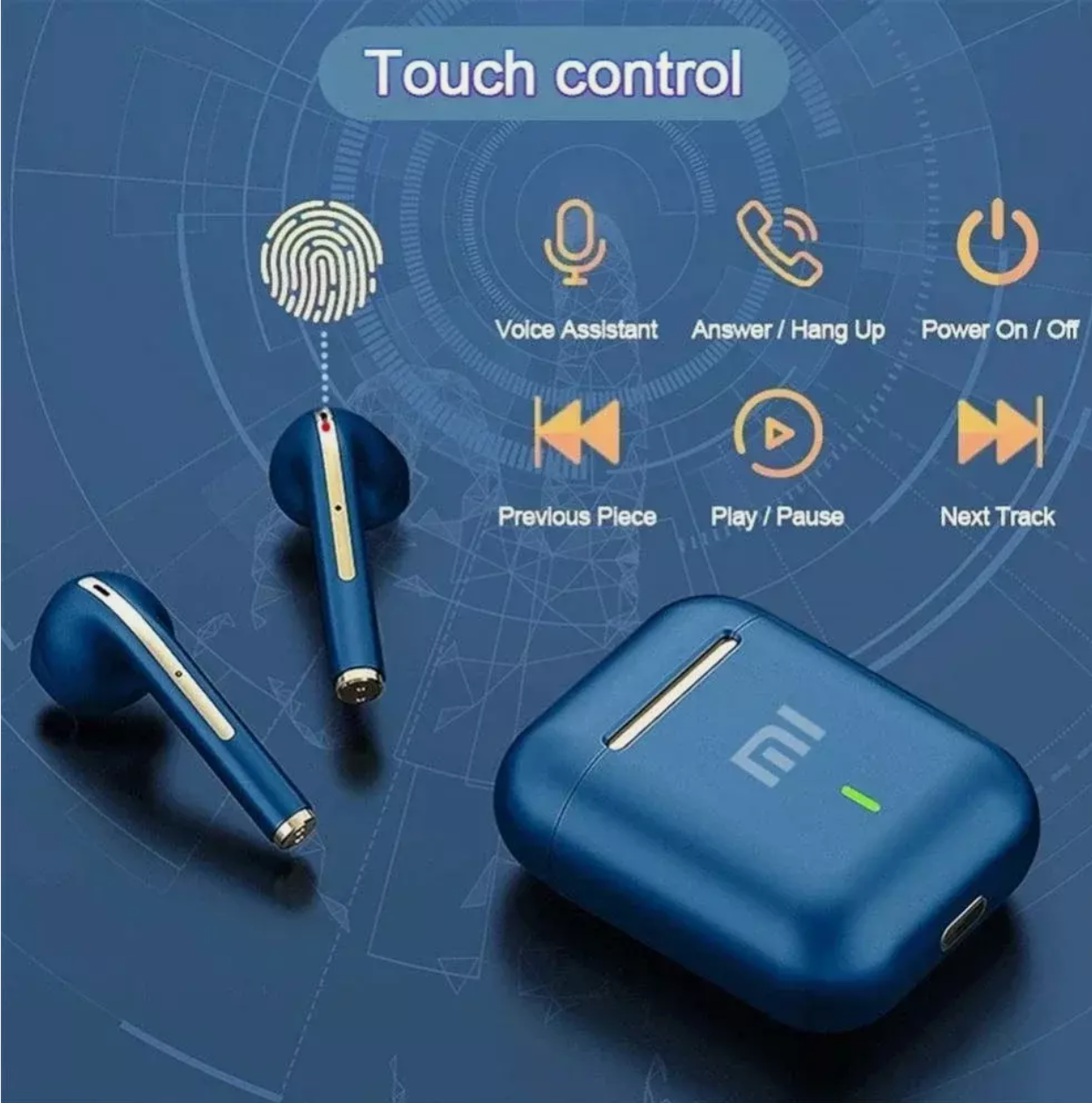 SMART WIRELESS EARBUDS TOUCH EARPHONE 9D STEREO SUPER BASS NOISE CANCELLATION