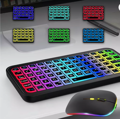 WIRELESS KEYBOARD MOUSE COLORFUL LUMINOUS ADJUSTABLE BACKLIGHT TABLET PHONE PC