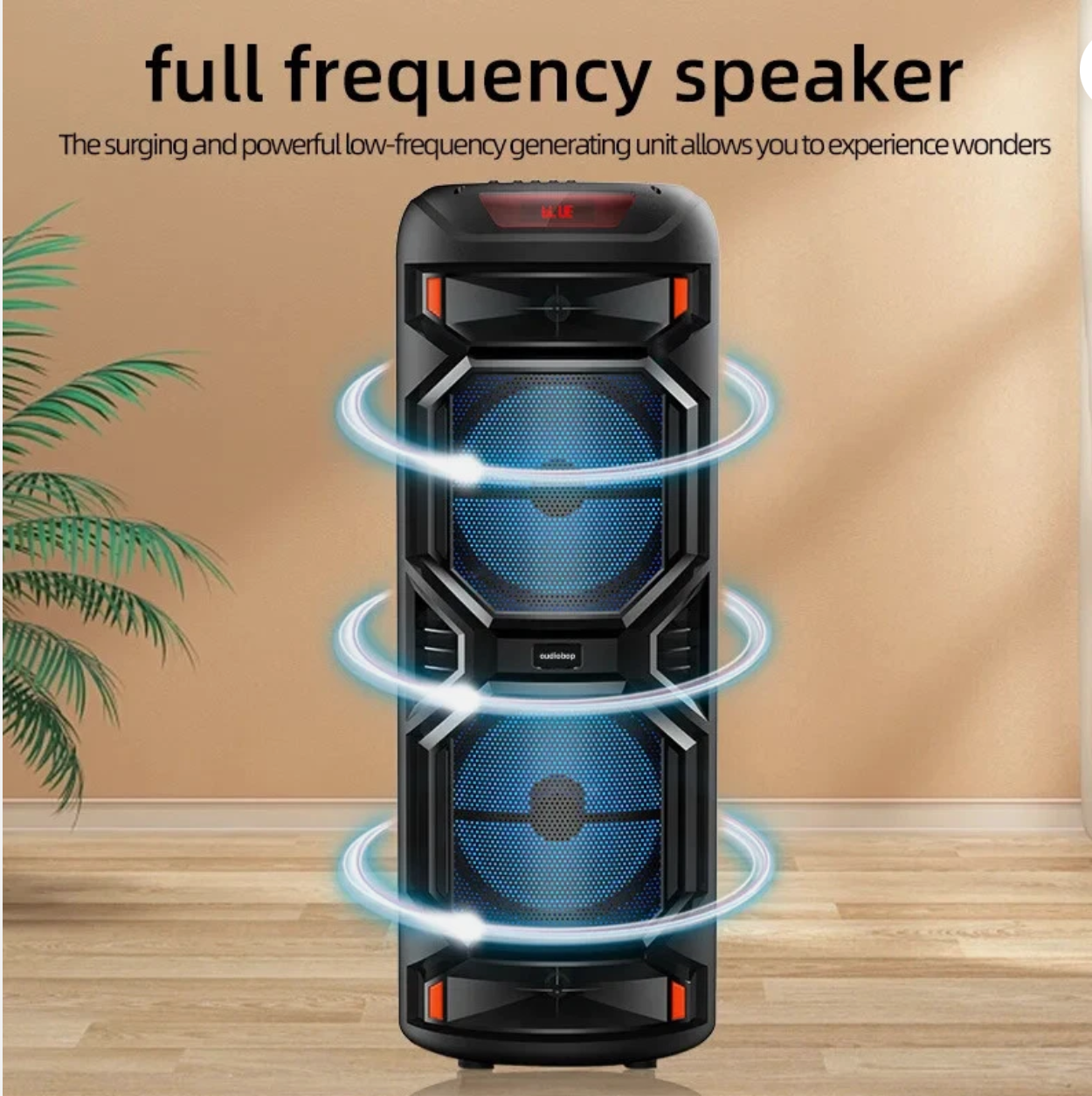 1200W Portable Bluetooth Speaker – 8” Dual Subwoofer, Outdoor Karaoke, Mic Included