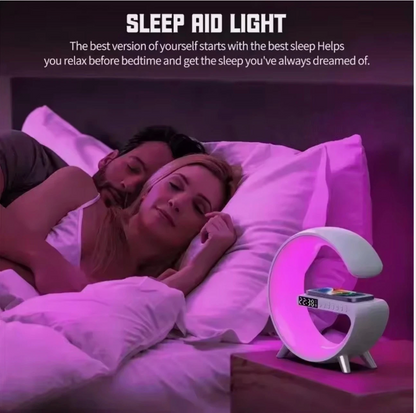 LED Wake Up Light RGB Night Lamp Bluetooth Speaker Wireless Charger 15W Desk