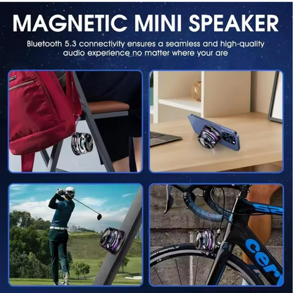 Magnetic Bluetooth Speaker Portable Mini Travel Stereo with RGB Color Light