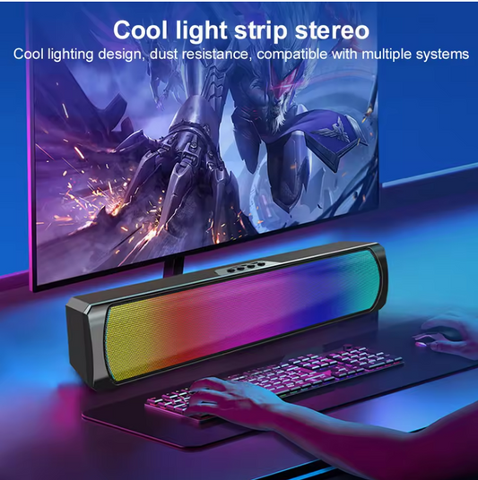 RGB Bluetooth 5.0 Computer Speaker – Stereo Sound Subwoofer for Gaming, Desktop, PC, Laptop & Tablet