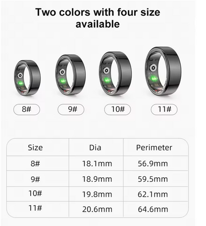 Smart Ring with Multi-Sports Modes – Pedometer, Fitness Tracker, Health Monitoring, IP68 Waterproof, Military-Grade
