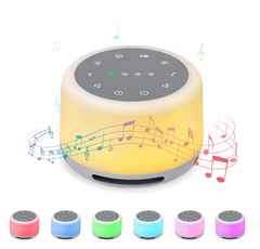 Portable White Noise Sleep Machine, 18 Soothing Sounds, Timer 15/30/60min, 10 Soothing Sounds, Customizable Timer & Volume, Automatic Noise Detection Mode, Built-in Rechargeable Battery - 300mAh battery, Compact & Portable