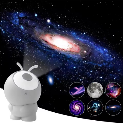 Rechargeable Galaxy Projector Lamp 6-in-1 | LED Starry Sky, Planetarium & Rotating Constellation Night Light Decor