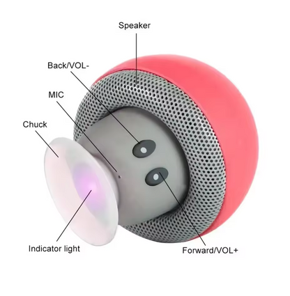High-Quality Wireless Bluetooth Speaker – 30ft Range, Subwoofer, Suction Cup, Perfect for Phone, Cycling, Picnic & Outdoor Use