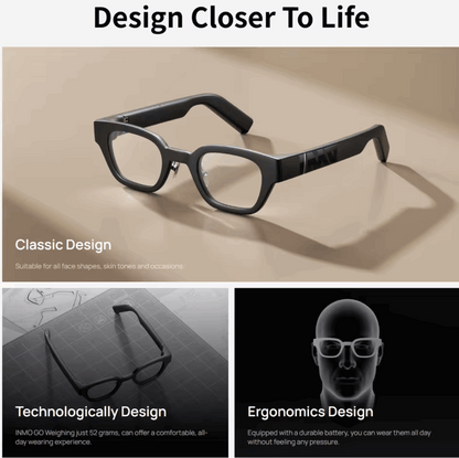 INMO Go smart AR glasses, wireless AI assistant, call / translation / prompter / navigation / Bluetooth speaker