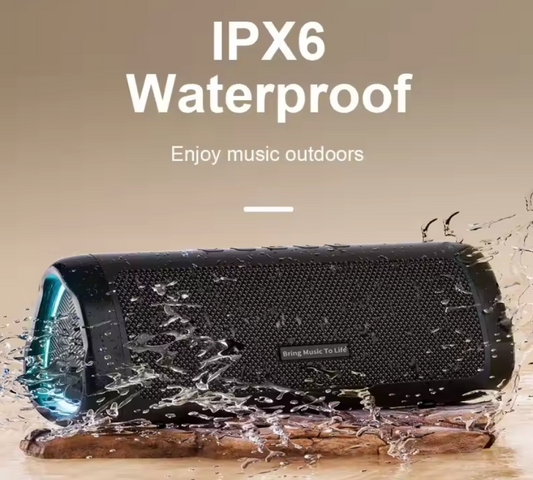 Portable Bluetooth Boombox – Waterproof, APP Control, Power Bank, Deep Bass
