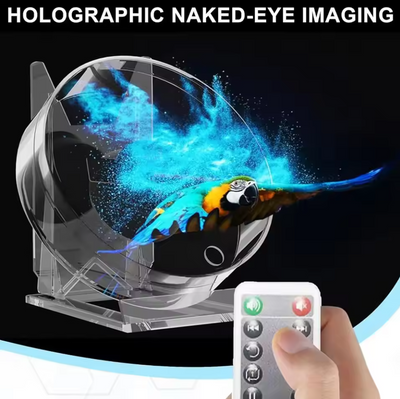 3D HOLOGRAPHIC FAN PROJECTOR, Transparent 8.8 cm Vivid 3D Holographic Display,Audio Playback & USB Powered,Upload/Create/Display 3D image or video,Wide View Angle & Brightness Adjustment,App/Remote/PC Control,Bonus Massive 3D  Ready Image Video Library