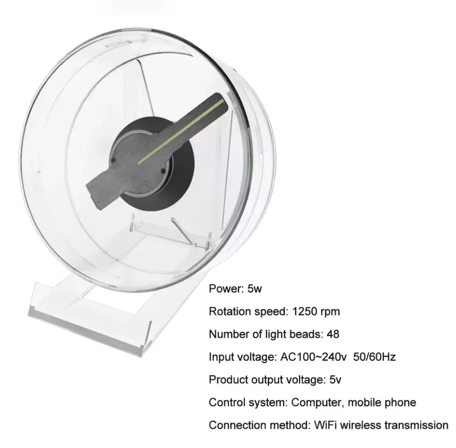 3D HOLOGRAPHIC FAN PROJECTOR, Transparent 8.8 cm Vivid 3D Holographic Display,Audio Playback & USB Powered,Upload/Create/Display 3D image or video,Wide View Angle & Brightness Adjustment,App/Remote/PC Control,Bonus Massive 3D Ready Image Video Library - ZeeTec Store