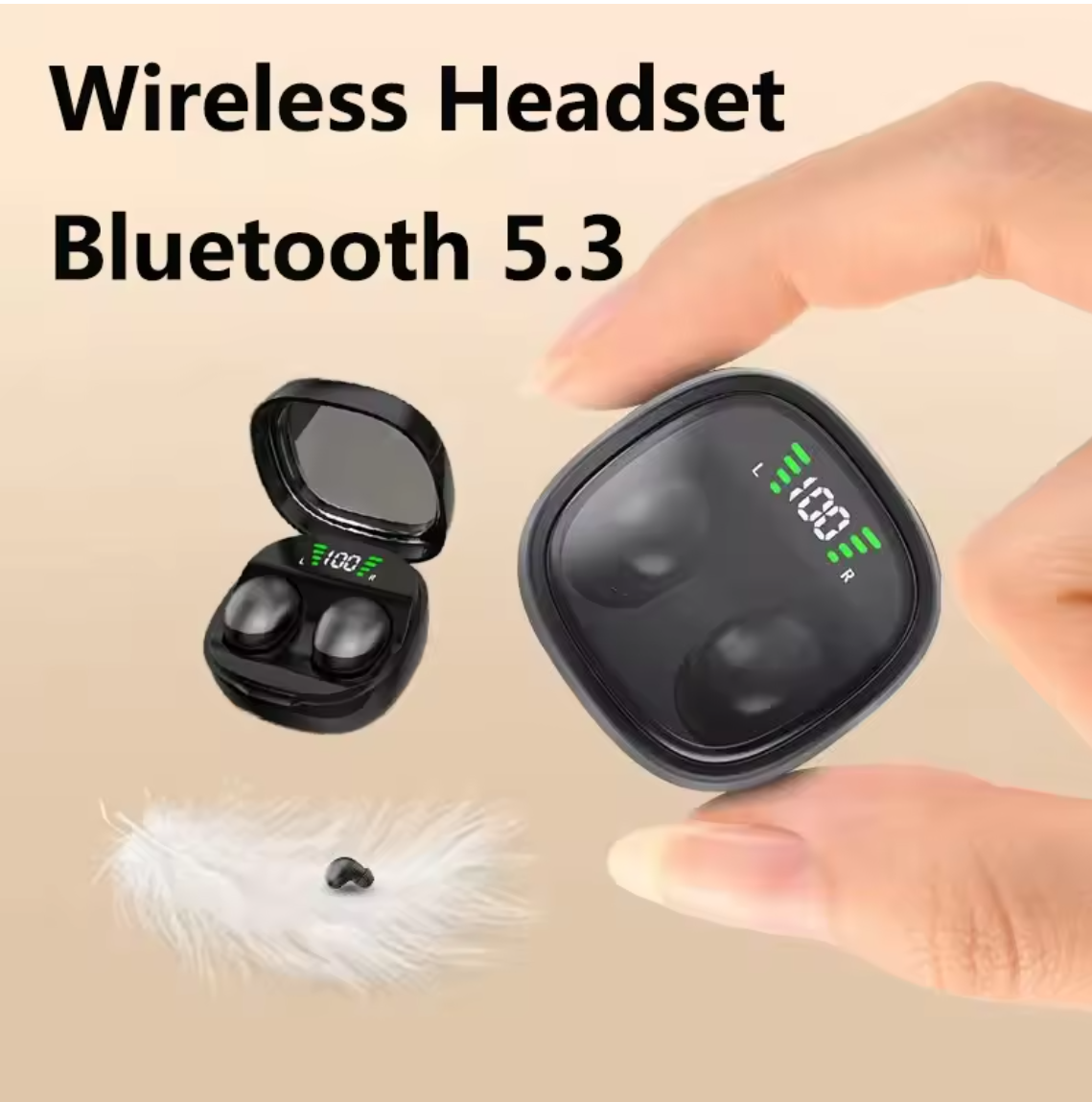 Mini Wireless Earbuds Bluetooth 5.3, Invisible Design, HD HiFi Bass, Noise Canceling, Sport Fit, Long Battery Life – 240h standby & 5–7h continuous playtime, IPX5 Waterproof & Dustproof