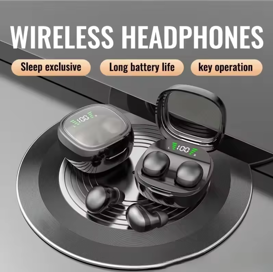 Mini Wireless Earbuds Bluetooth 5.3, Invisible Design, HD HiFi Bass, Noise Canceling, Sport Fit, Long Battery Life – 240h standby & 5–7h continuous playtime, IPX5 Waterproof & Dustproof