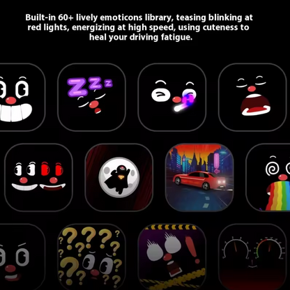 Smart Cartoon Car Interior Accessories, Strong Magnetic Suction,1.83" IPS Screen,Smartly Sensor 16 Car Conditions,60+ Dynamic Facial Expressions Emojis,