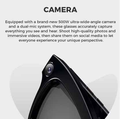 Smart Stylish AI Glasses,Light-weight Touch Control with HD camera (5MP or 8MP) - Voice Calls/Built-in 4GB memory/WiFi/Dual Speaker,Smart AI Advanced Object Recognition & Real-time AI translation,Iphone & Android Phone Compatible,Support changing Lens