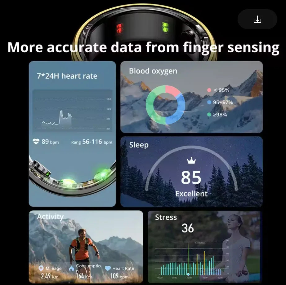 Smart Ring Health Monitoring with Free App and 7-Day Battery Life - ZeeTec Store