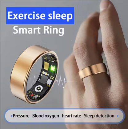 Slim Design Smart Ring with charging box,Tracks:Heart Rate|Blood Oxygen|Sleep Monitoring|Step Counting,Free app (No Subscription)