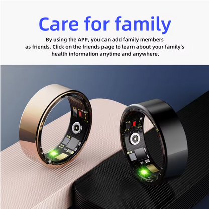 Slim Design Smart Ring with charging box,Tracks:Heart Rate|Blood Oxygen|Sleep Monitoring|Step Counting,Free app (No Subscription)