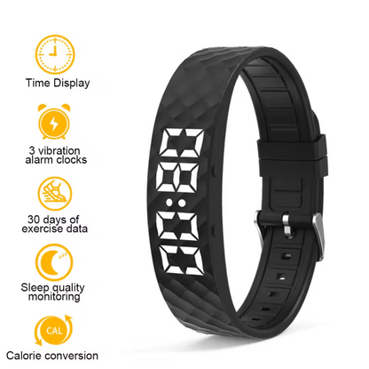 Smart fitness Silicone wristband with modern buckle style,Screen: 1-inch TFT display,Vibration Alarm|Sleep Monitoring|Step Counting|Long Battery Life: 21+ days