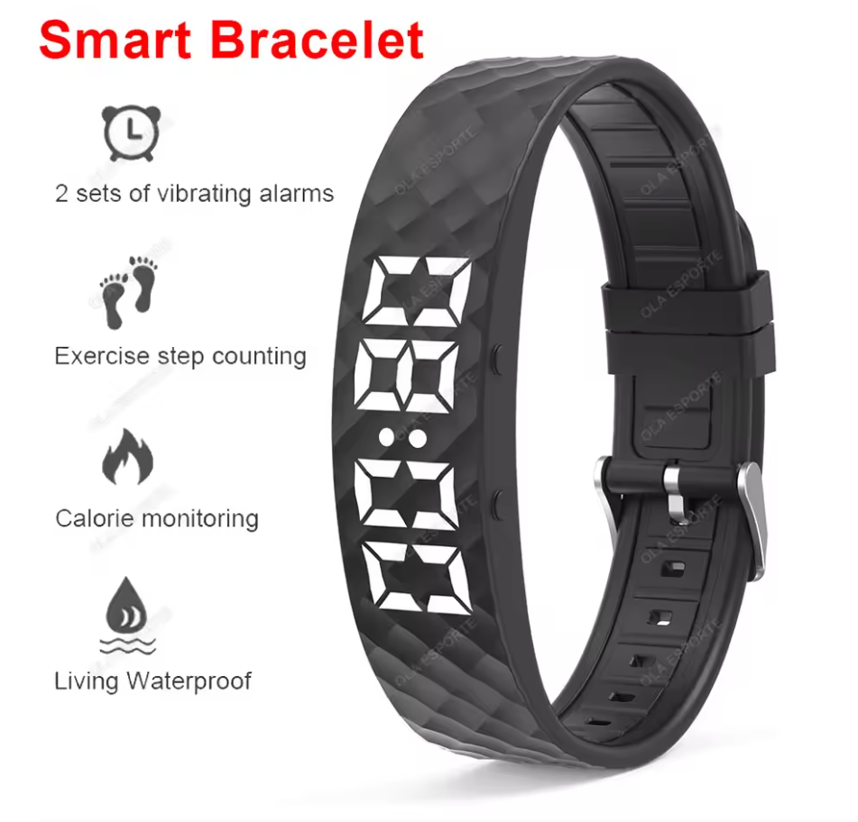 Smart fitness Silicone wristband with modern buckle style,Screen: 1-inch TFT display,Vibration Alarm|Sleep Monitoring|Step Counting|Long Battery Life: 21+ days