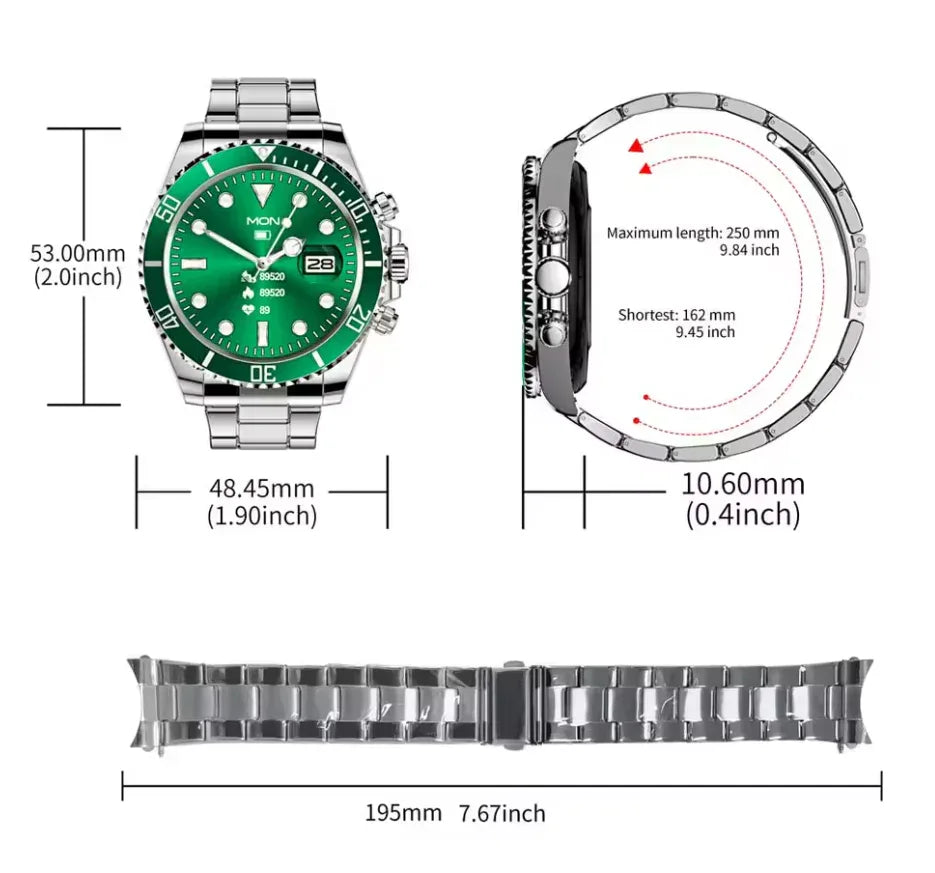 Smart Watch Stainless Steel with 1.3” IPS Display - ZeeTec Store