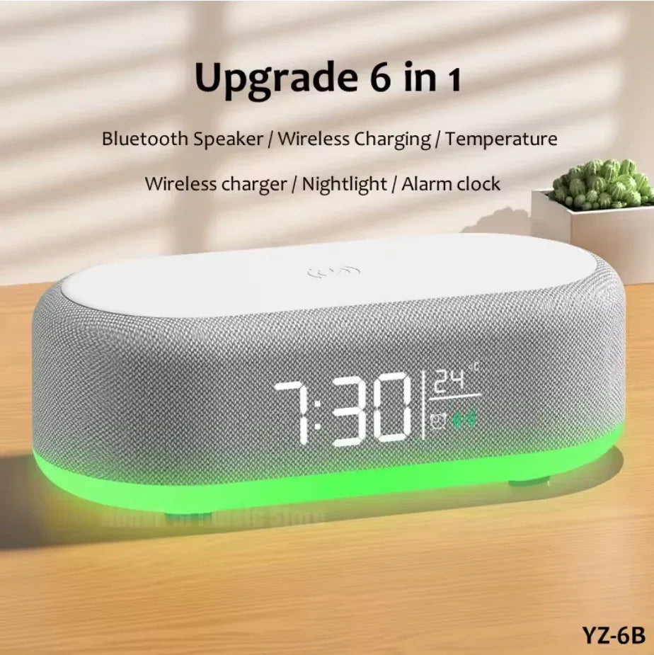 Bluetooth Wireless Charger with Speaker, Clock, and Alarm Function - The Ultimate Bluetooth Wireless Charger Speaker - ZeeTec Store