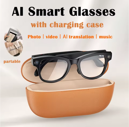 Ultra AI Smart Glasses 8MP Camera with Charging Case, Smart Features