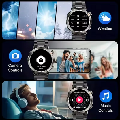 ZeeTec Smart Watch 1.7” HD with Bluetooth Call, Compass, Health Monitor, LED Light