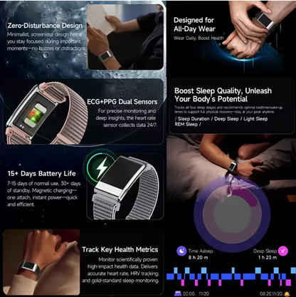 Smart Braclet Screenless Design Health Monitor