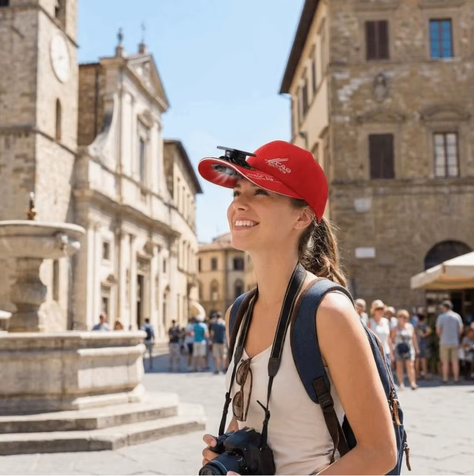Solar Powered Digital Display Cooling Cap