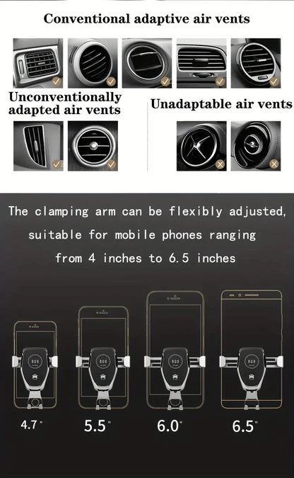 FAST WIRELESS CAR MOBILE PHONE CHARGER HOLDER GRAVITY INDUCTION VENT MOUNT