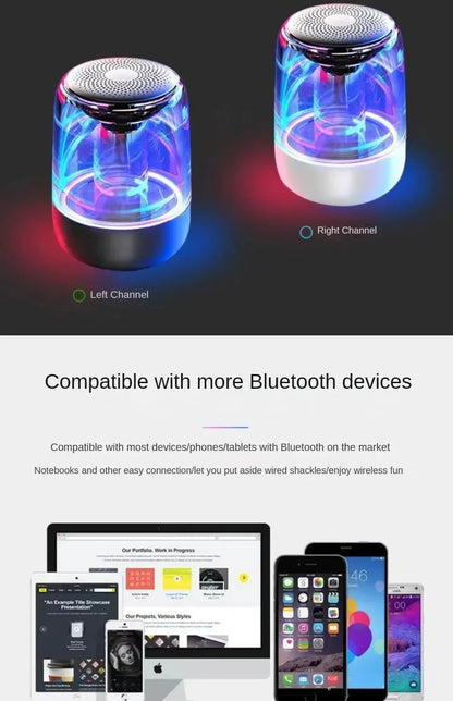 AI Smart Wireless Speaker Stereo Surround Subwoofer Breathing Lamp Light Effect