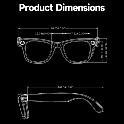 Smart Stylish AI Glasses,Light-weight Touch Control with HD camera (5MP or 8MP) - Voice Calls/Built-in 4GB memory/WiFi/Dual Speaker,Smart AI Advanced Object Recognition & Real-time AI translation,Iphone & Android Phone Compatible,Support changing Lens