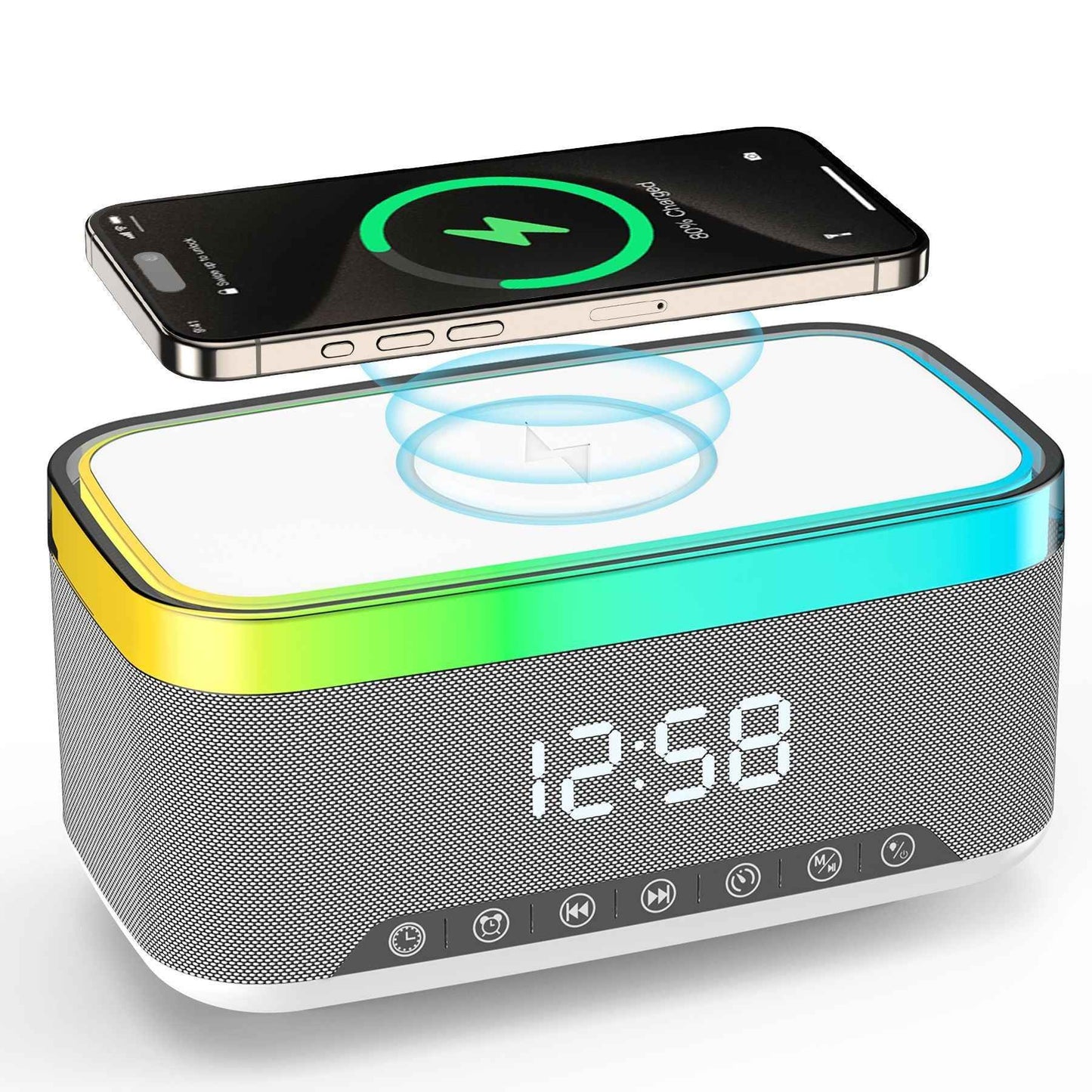 S300 Multifunction Bluetooth Speaker with Clock and Wireless Charging
