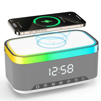S300 Multifunction Bluetooth Speaker with Clock and Wireless Charging