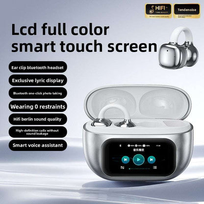 Wireless Bone Conduction Bluetooth Headphones, AI Translation, Noise Reduction, Long Battery Life: Over 8 hours of continuous use, Digital Display Screen, Lightweight