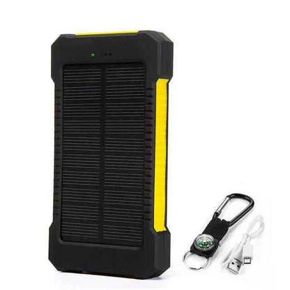 Solar Charger Power Bank with Compass and Carabiner