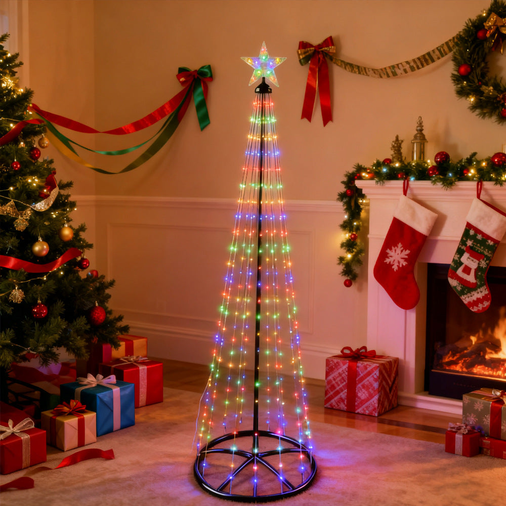 Iron Tapered Rotating Branch LED Christmas Tree Light with RGB