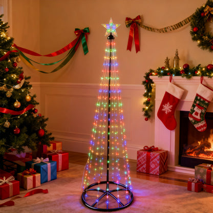Iron Tapered Rotating Branch LED Christmas Tree Light with RGB
