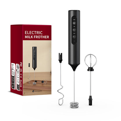 Rechargeable Handheld Electric Mixer with Interchangeable heads for mixing, frothing, and blending tasks